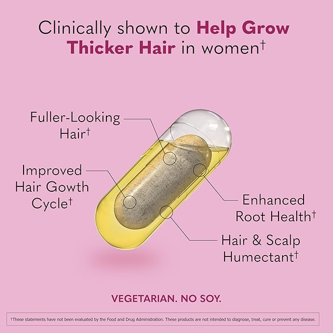 Garden of Life Hair Growth Duo Caps, Supplement for Thicker, Healthier Hair with Hyaluronic Acid, Biotin, Silica, and Patented Keranat, 30 Plant-Based Capsules