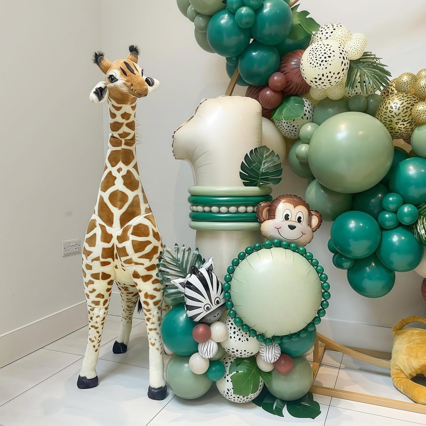 Cream 4 Balloon Number 40 Inch Cream White Number 4 Balloon Helium Mylar 4 Balloon for Birthday Party Decoration