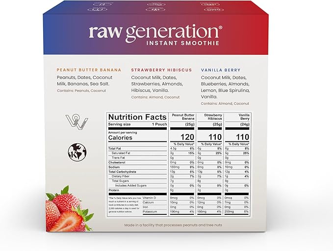 Raw Generation Instant Smoothie Detox Gut Cleanse | Shaker Bottle Included | Healthy Weight Management | 100% Raw Natural Juice | On-The-Go | 3-Day Juice Cleanse | 18 Superfood Drink Powder Packets