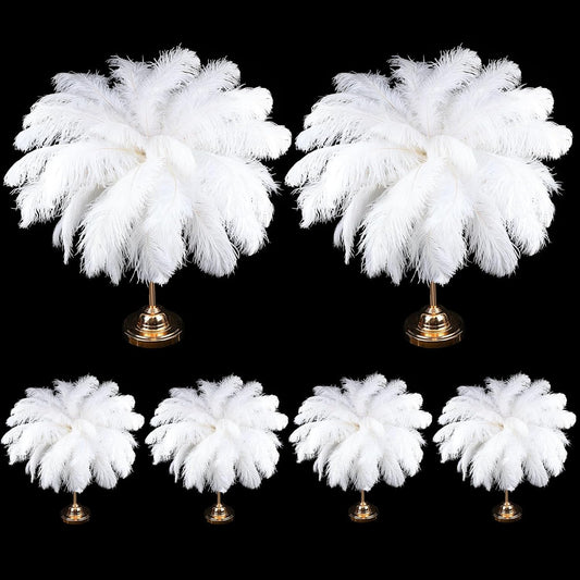 80 Pcs Large Natural Ostrich Feathers Plumes 14-16 Inch Bulk for DIY Crafts Wedding Party Centerpiece Vase