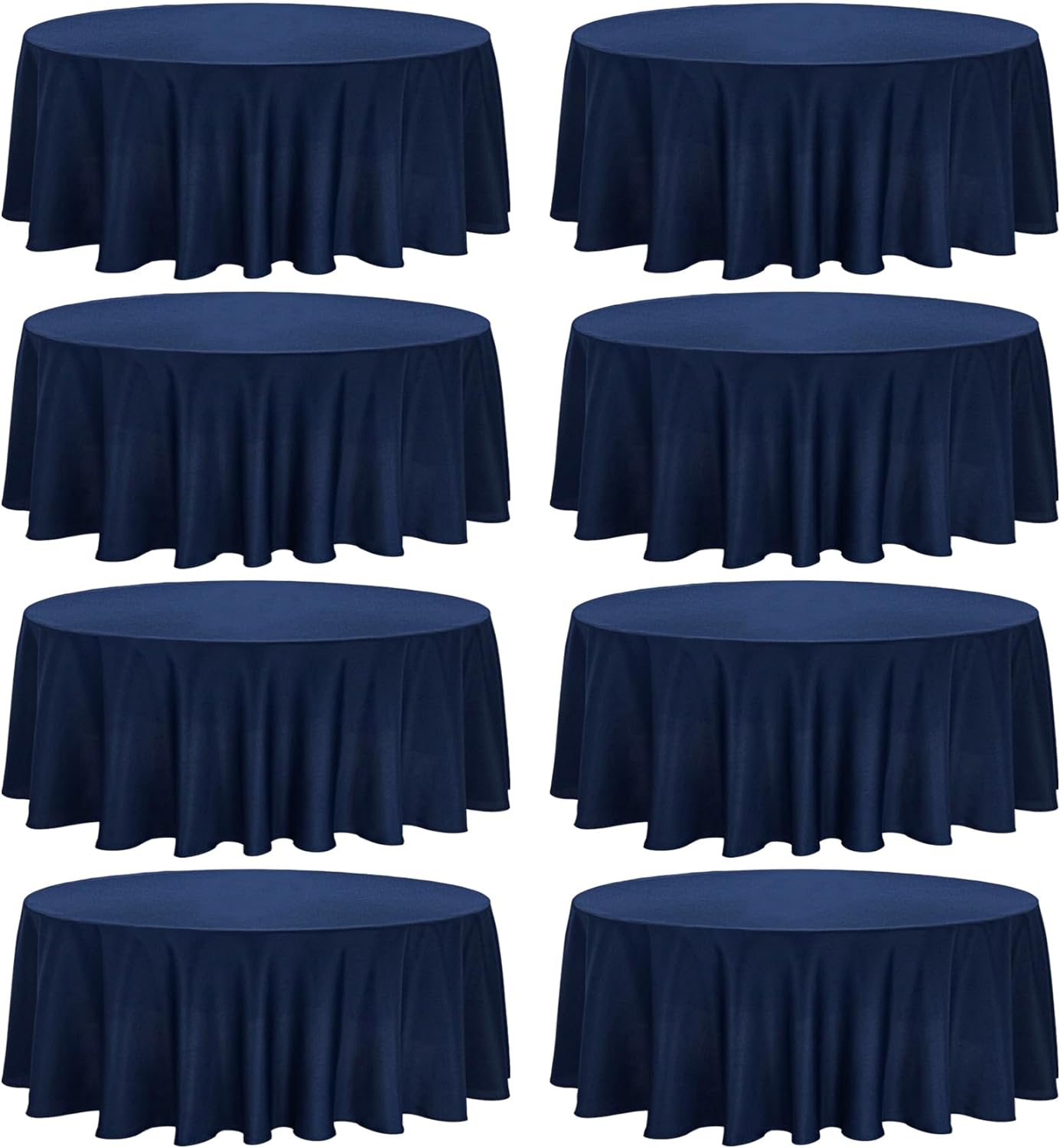 8 Pack Round Tablecloth 70 Inch Round Table Covers Bulk Washable Polyester Fabric Round Table Clothes for Wedding Party Reception Banquet Buffet Restaurant (Navy Blue, 70 Inch)