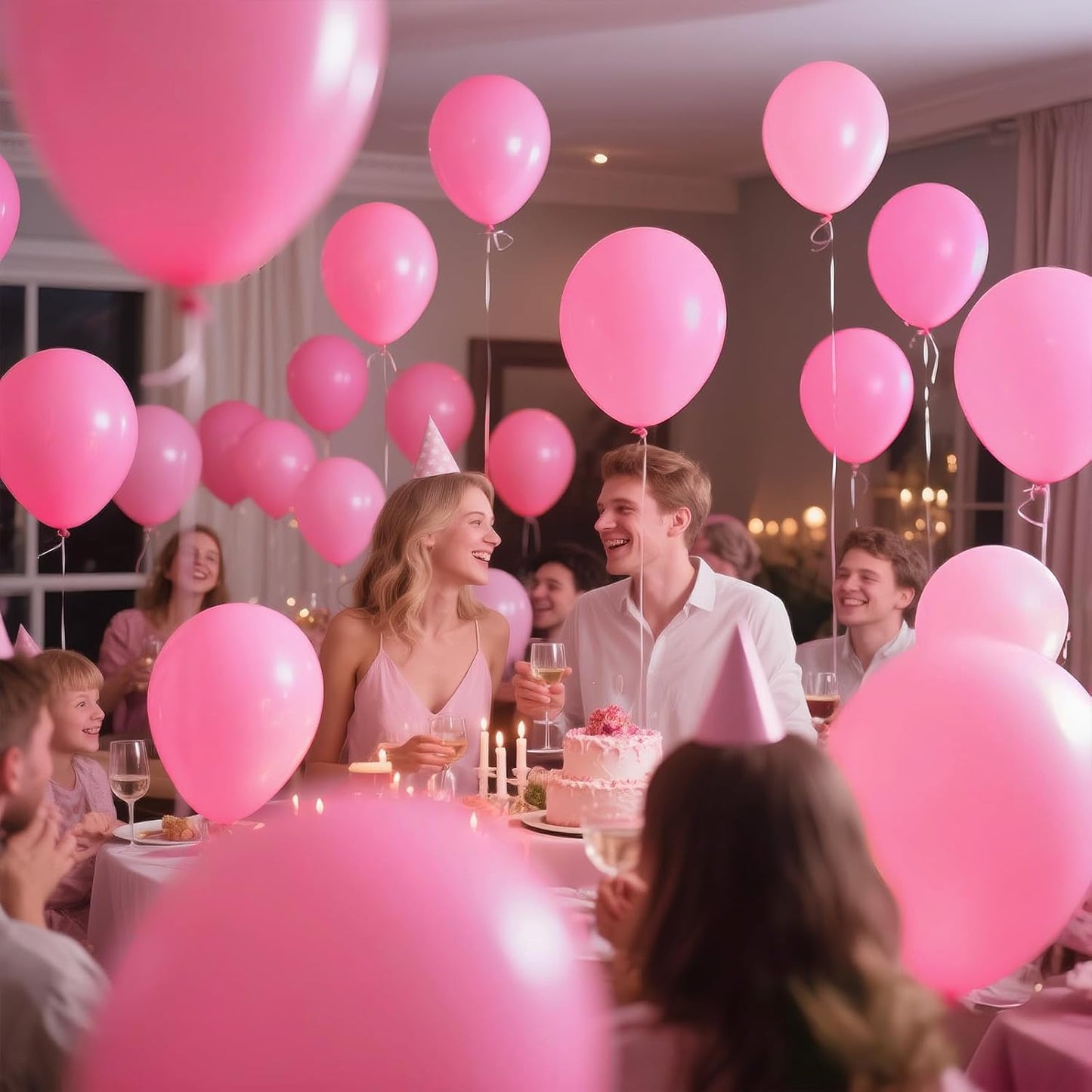 KAWKALSH Pink Balloon 12 Inch, 110pcs Latex Party Balloons Helium Bright Color for Birthday Baby Shower Wedding Party Supplies Arch Garland Decoration