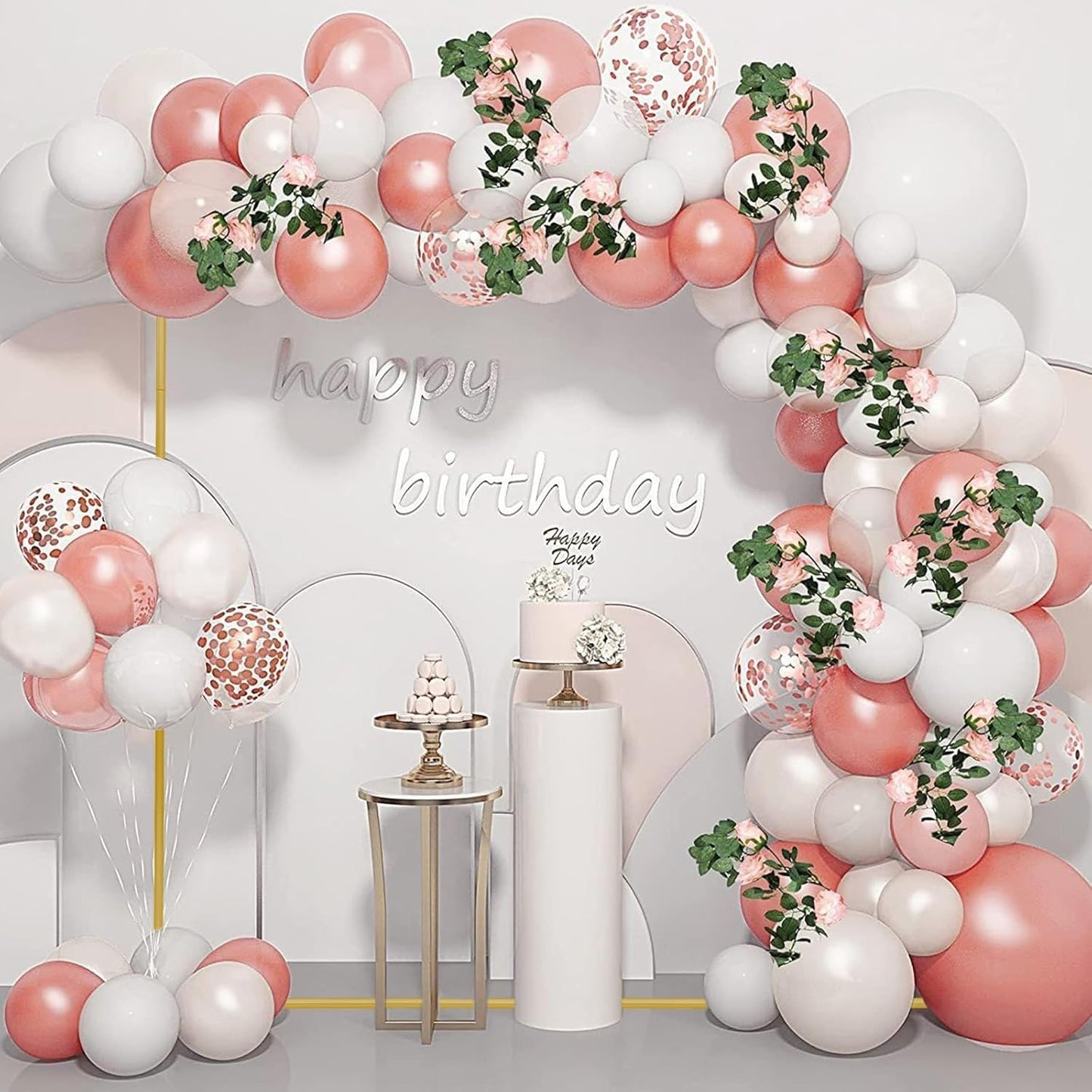 Metal Wedding Arch Backdrop Stand 6.6x5 FT Gold Square Balloon Arch Frame for Wedding, Birthday Party, Baby Shower Ceremony Decoration