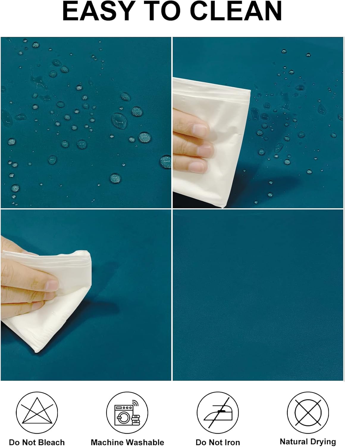 Fokitut 2 Pack Waterproof Rectangle Tablecloth, 60x120 Inch,Stain Resistant and Wrinkle Polyester Table Cloth, Fabric Table Cover for Kitchen Dining, Wedding, Party, Holiday Dinner-Caribbean Blue