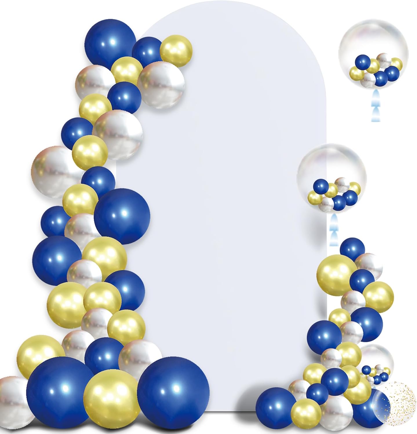 Arch Backdrop Stand Cover 6.6Ft White Thick Spandex Fabric Arch Backdrop Cover High Elasticity Fitted Round Top for Wedding Birthday Party Baby Shower Garden Decoration