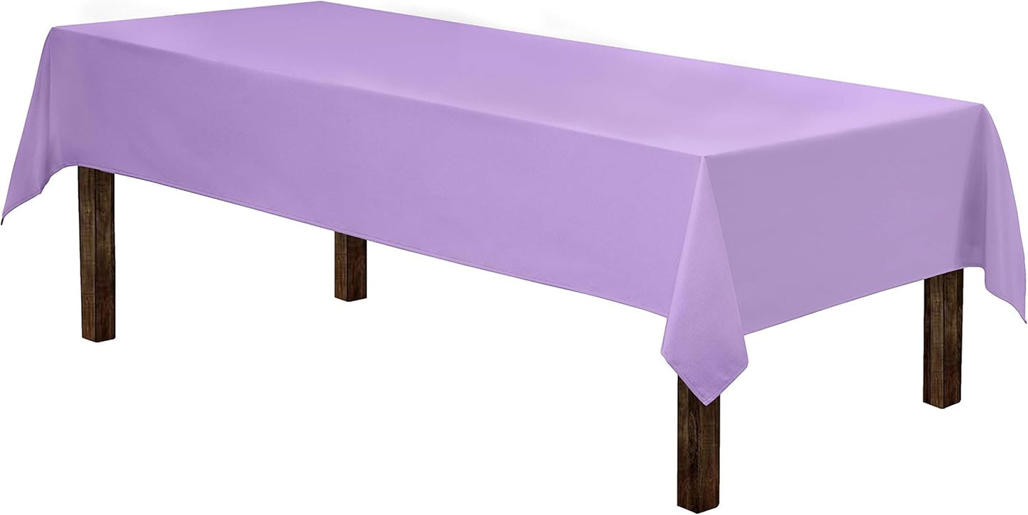 Gee Di Moda Rectangle Tablecloth - 60 x 84 Inch Lavender Table Cloth for 5 Foot Rectangle Table - Heavy Duty Washable Fabric - for 5 Ft Buffet Table, Holiday Party, Dinner, Wedding & Baby Shower