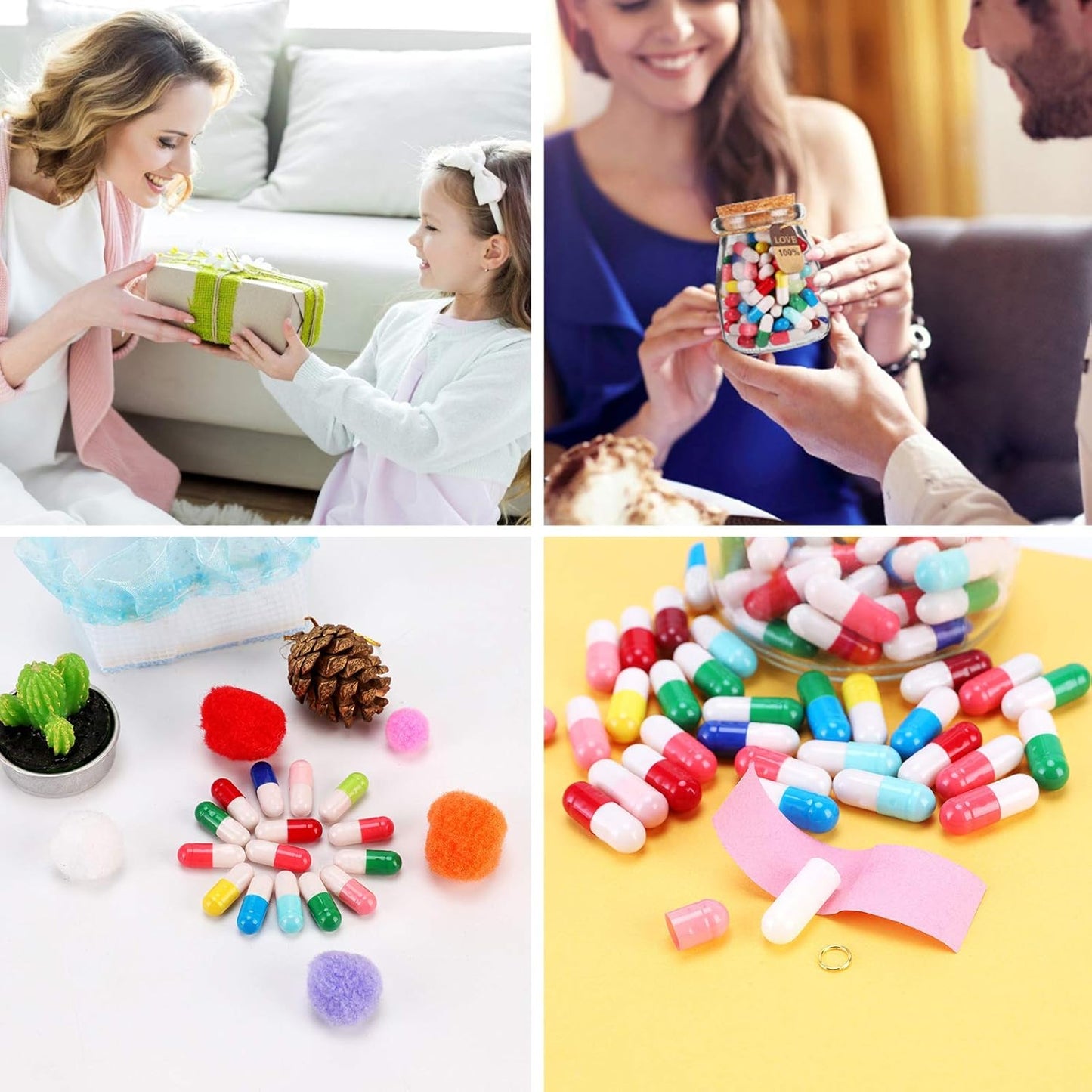 Capsule Letters Message in a Bottle - Love Letter for Valentine's Day, Birthday - Lovely Notes Couples Gifts for Him Her Boyfriend Girlfriend (Mixed Color 30pcs)