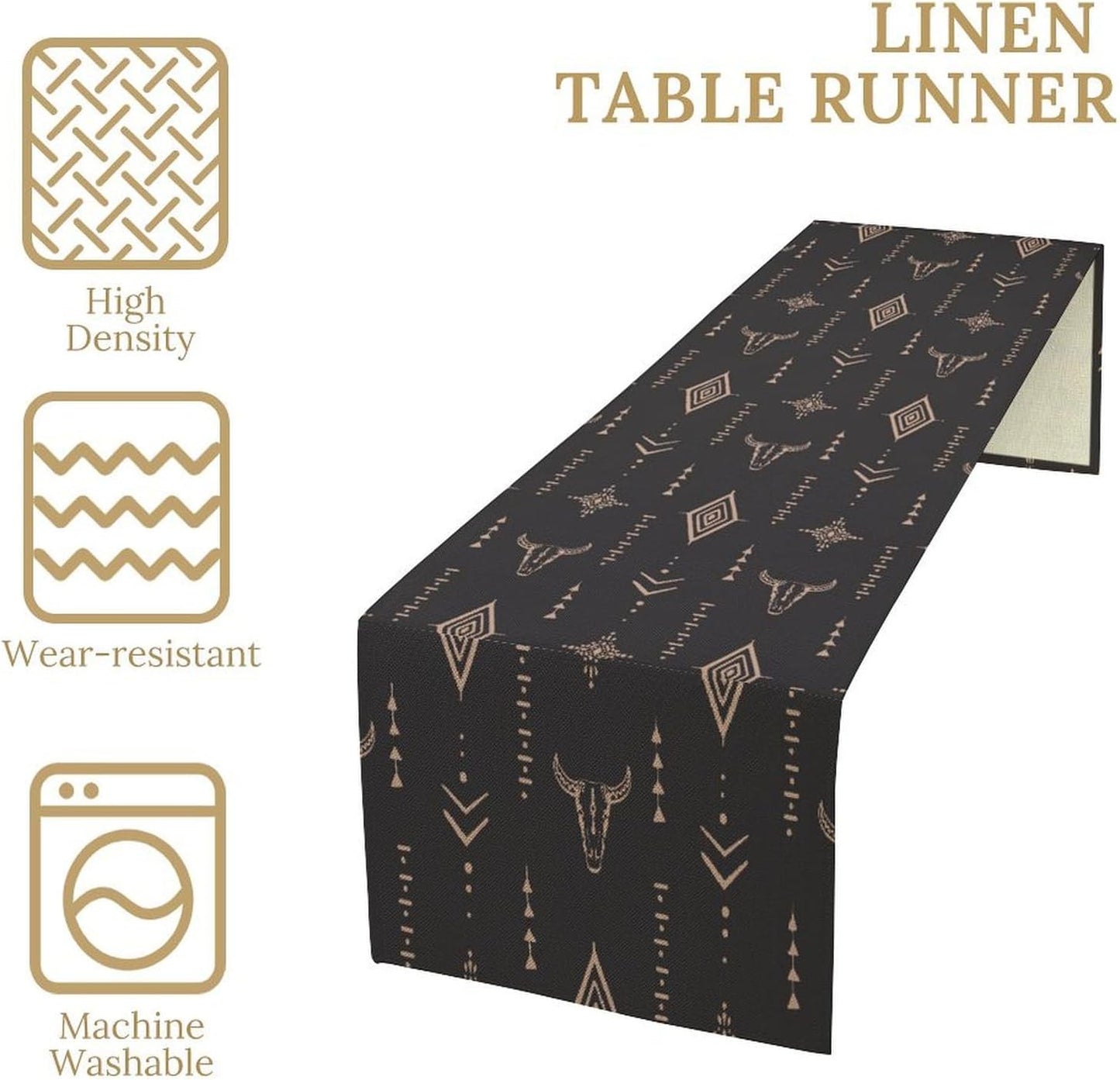 Aztec Table Runner Southwest Native Navajo Tribe Geometric Vintage Country Dinner Table Decoration Table Runner 13x120 Inch
