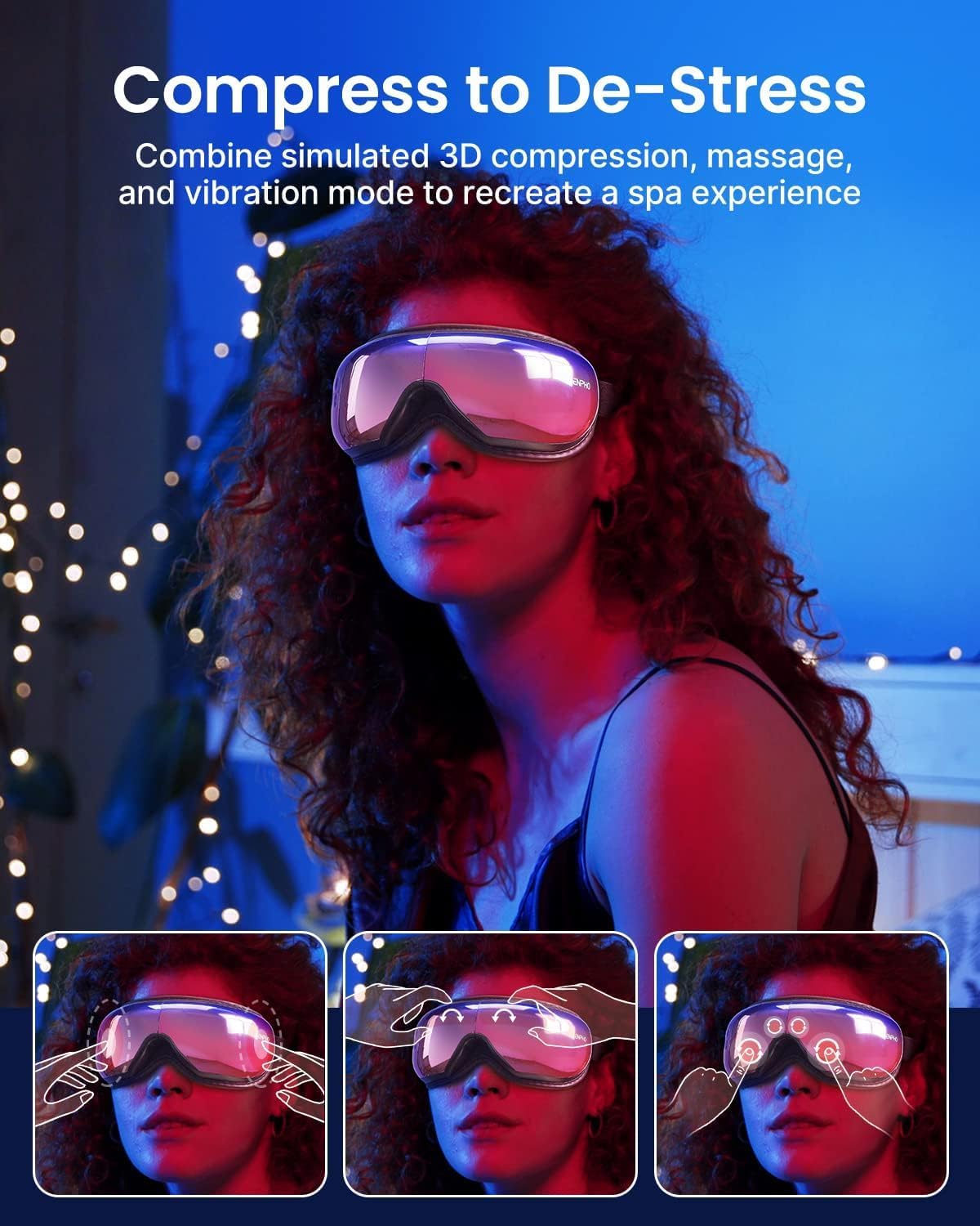 RENPHO Eyeris 1 Eye Massager with Heat, Birthday Gifts Eye Mask for Mom Dad Women Men Her Him, Smart Sleep Mask for Relax, Reduce Strain