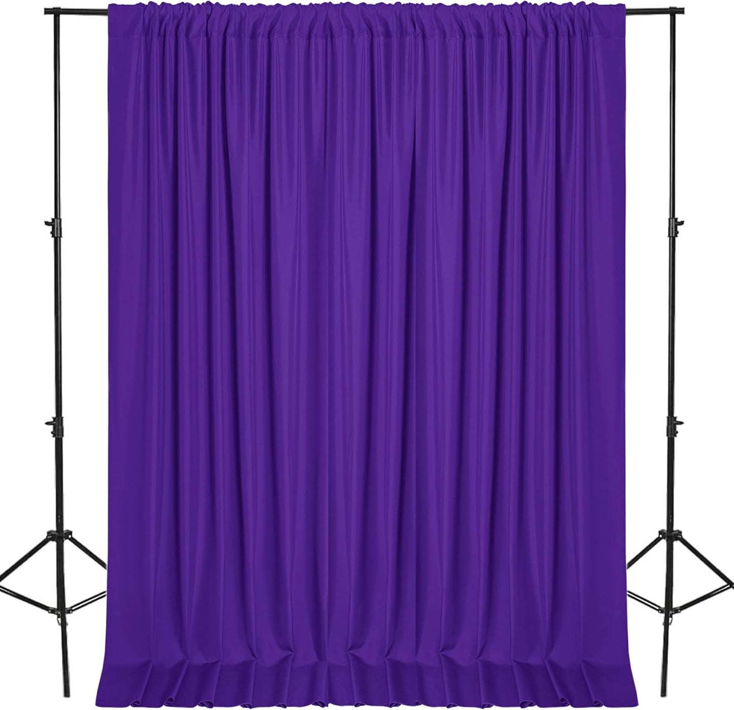 DWCN 10x10 FT Backdrop Curtains for Parties, Photography Backdrop Drapes with Rod Pockets for Wedding Decorations Stage Birthday Family Gatherings, 2 Panels 5ft x 10ft, Purple
