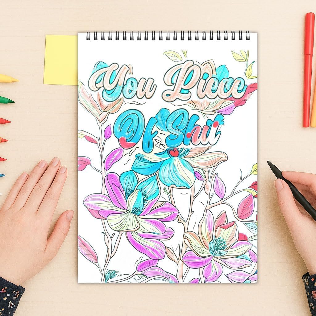 Bondream Swear Words Coloring Book for Adult Stress Relief and Relaxation,24 Page Cuss Words Coloring Books for a lot of Laugh,Gift for Women