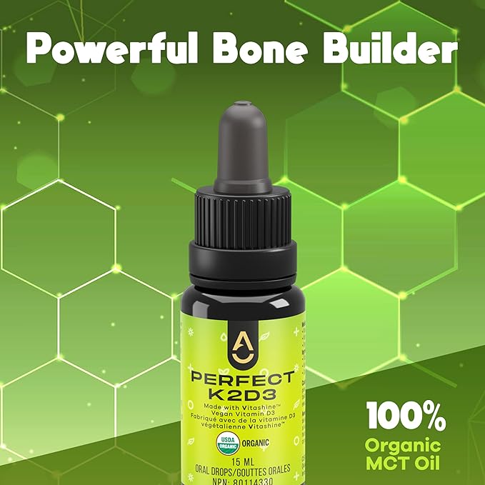 Activation Products - Perfect K2D3, Liquid Vitamin D3 with K2, Vitamin K2 and D3 Supplement in MCT Oil, D3K2 Vitamins for Bone Strength and Immune Support, D3+K2 Vitamins for Calcium Absorption, 15 ml