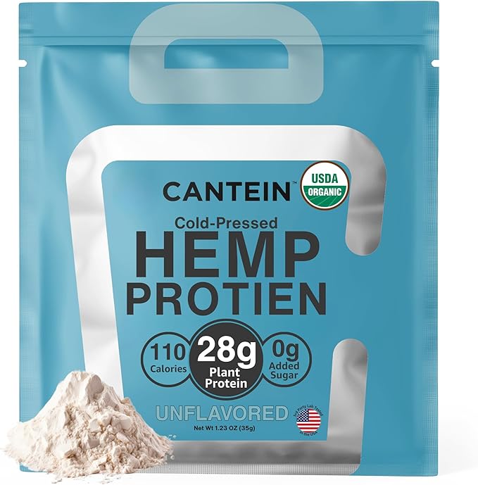 Organic Hemp Protein, Vegan Protein Powder, Plant Based Protein Powder, Non Dairy Protein, Lactose Free Natural Protein, Gluten Free- 1 Servings, Unflavored Sample