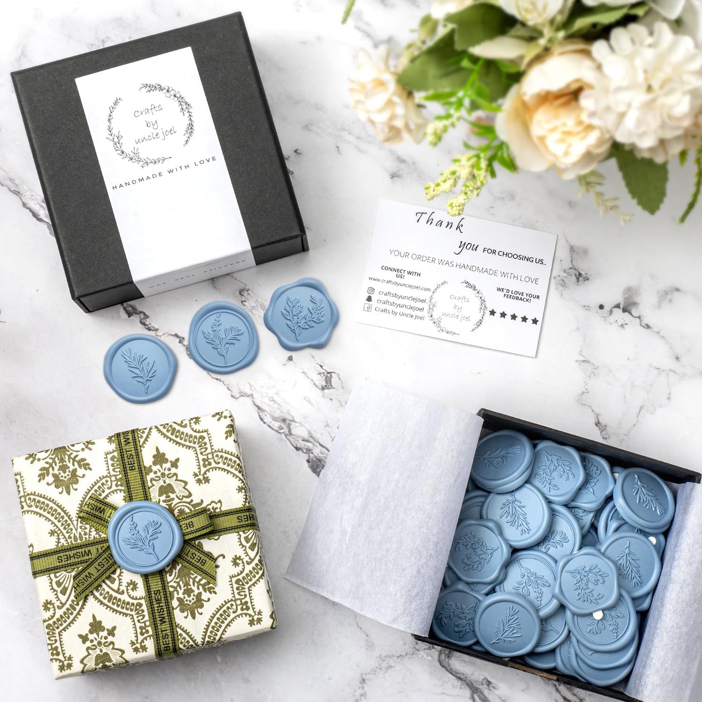 Wax Seal Stickers (60 Pcs, 3 Designs in 1 Pack) Premium Envelope Seal Stickers for Wedding Invitation Envelopes, Adhesive Wax Seals, Perfect for Seating Chart, Gift Wrapping