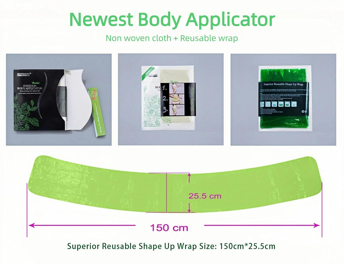 Neutriherbs Body Applicator with Wrap, Effective Nature Formula to Shape, Tone, Firm Body, Works for Belly, Stomach,Legs,Arms,Buttocks (5pcs)