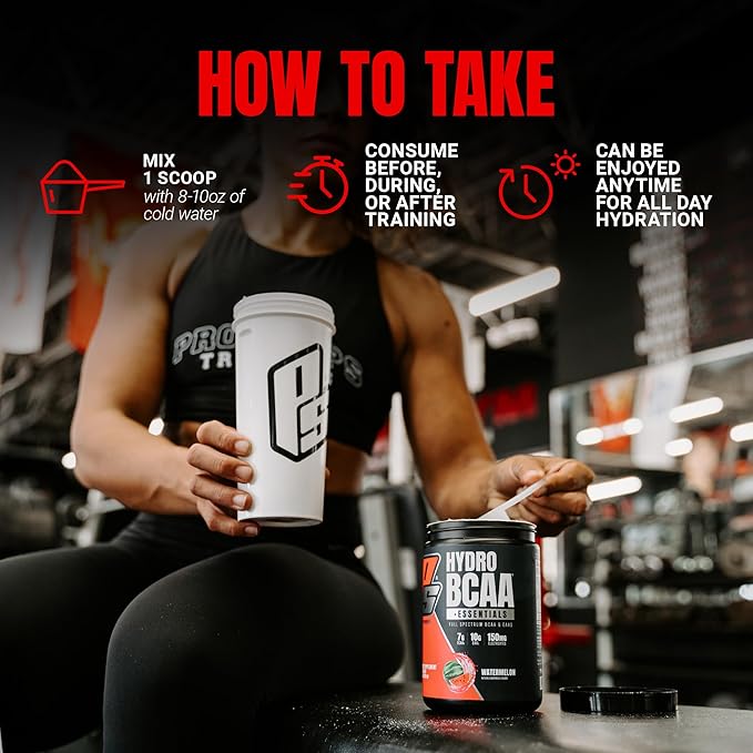 PROSUPPS HydroBCAA Essential Amino Acids Powder, Fruit Punch - Workout Supplement with BCAA, EAAs & Electrolytes for Hydration & Recovery - Stimulant-Free, Soy & Gluten-Free - 30 Servings
