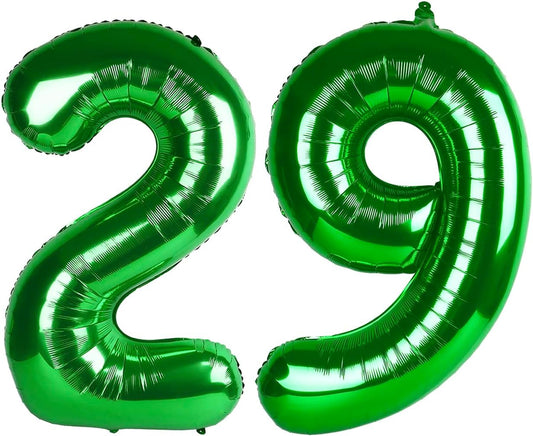 Foil 40 Inch Big Green 29 92 Balloon Number, Giant Happy 29 92 Birthday Party Supplies, Large 29 92 Balloons Anniversary Party Engagement Decorations