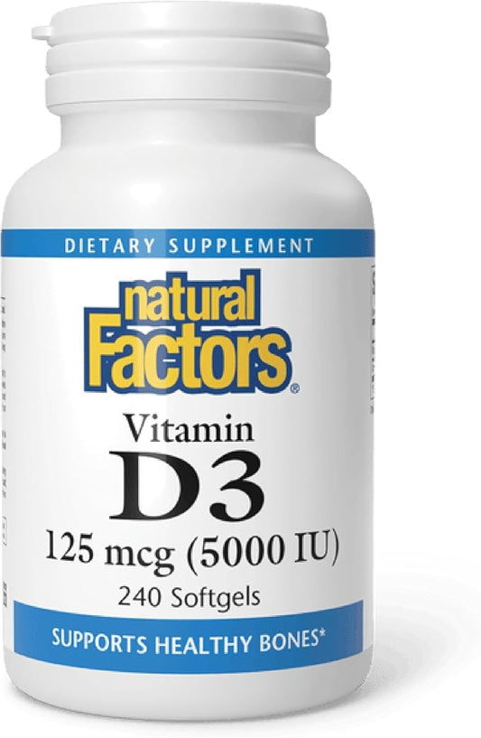 Natural Factors Vitamin D3 5000 IU 240/SG (Multi-Pack)