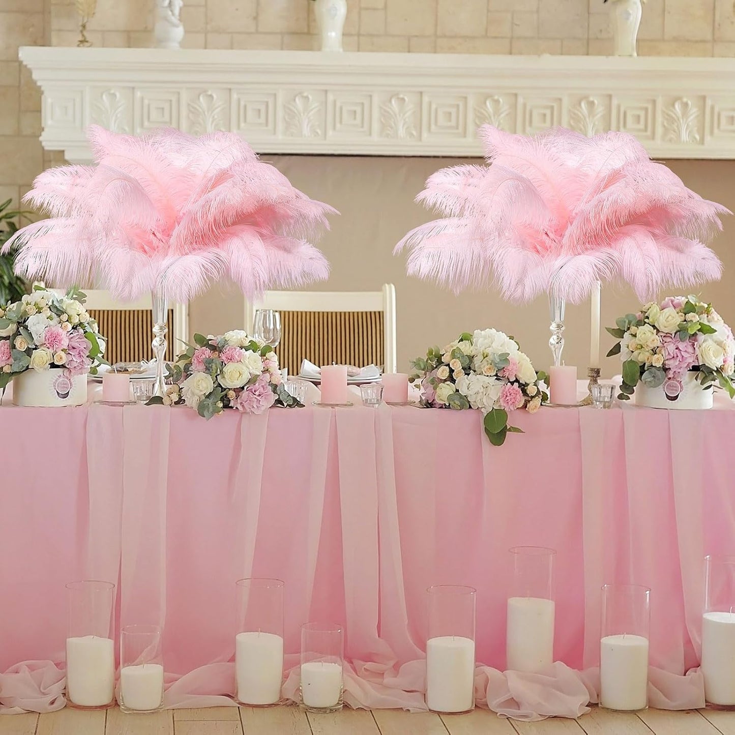 80 Pcs Large Natural Ostrich Feathers Plumes 14-16 Inch Bulk for DIY Crafts Wedding Party Centerpiece Vase