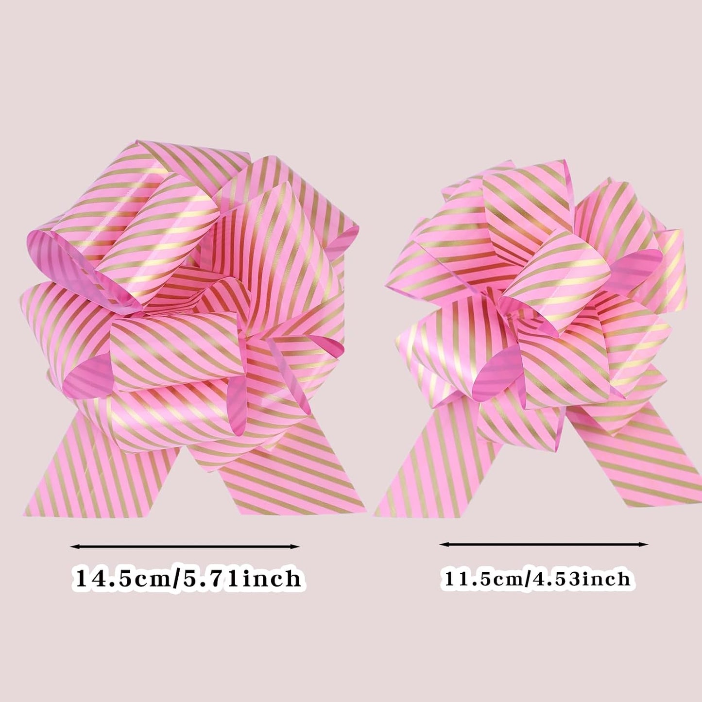 FORBINBO 12 Pieces Stripe Pull Bow Large Gift Wrapping Pull Bows with Ribbon for Christmas Presents Wedding Gift Wrapping Baskets