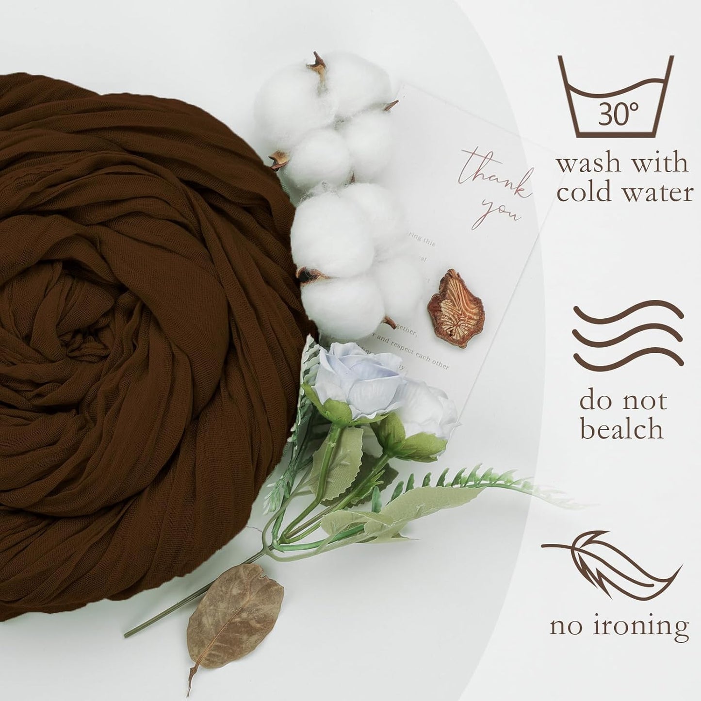 12 Pack Brown Cheesecloth Fall Table Runner 10ft Boho Gauze Fabric Cheese Cloth Table Runner 35 x 120 Inch Rustic Sheer Runner for Thanksgiving Wedding Decor Baby Shower Party Centerpiece Decoration