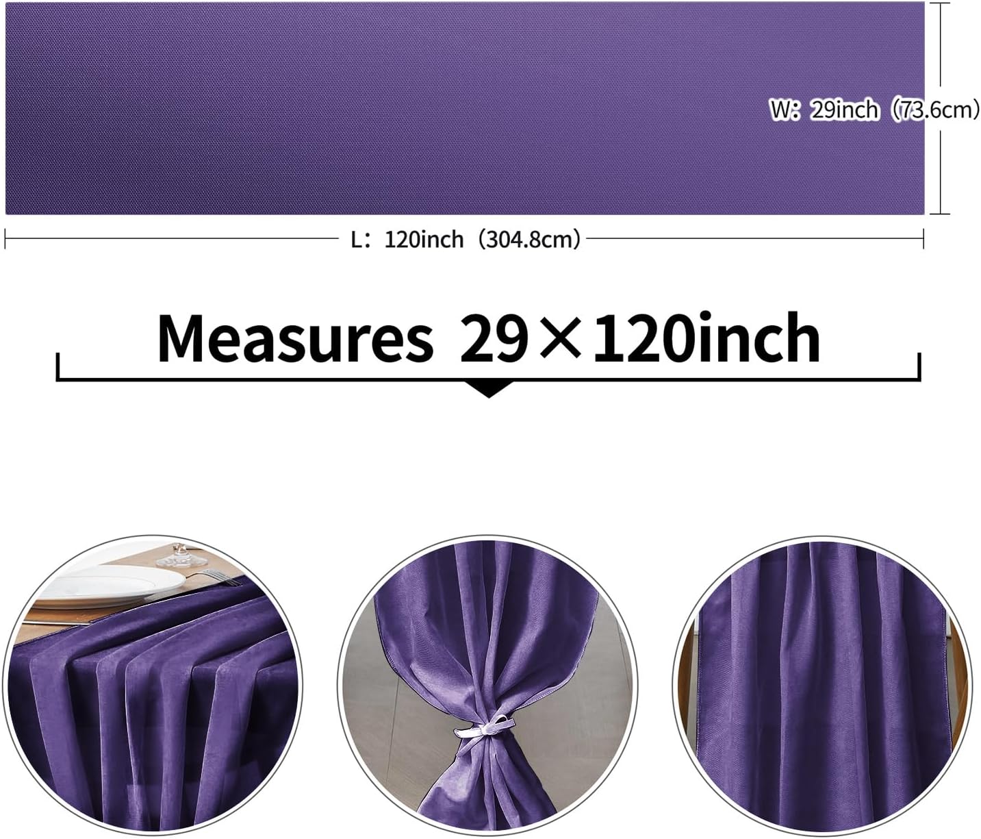 5 Pack 10Ft Chiffon Purple Table Runner Sheer 29x120 Inch for Romantic Wedding Decor Bridal & Baby Shower Birthday Rustic Party Decoration