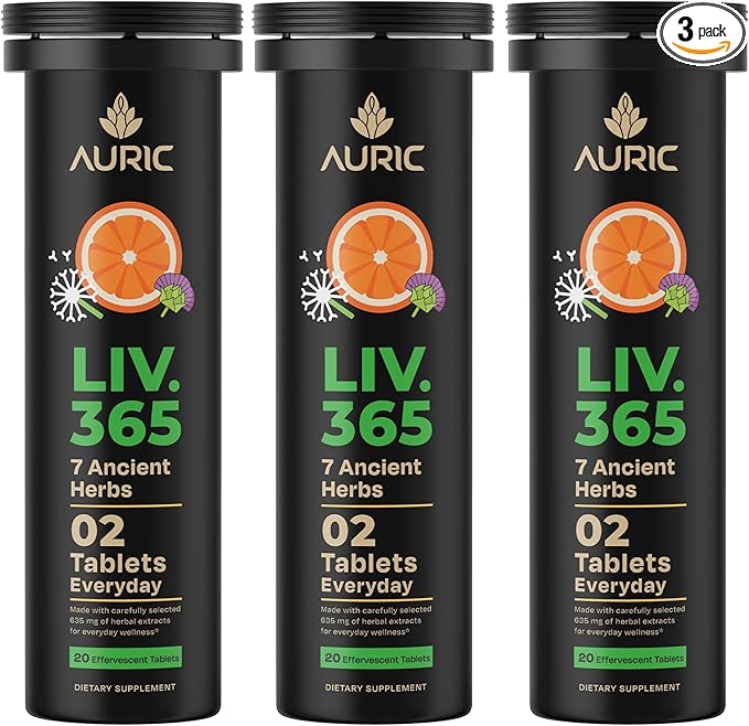 Auric Herbal Liver Support Supplement | Milk Thistle (Silymarin), Turmeric, Garlic, Ginger for Liver Health | Advanced Detox & Cleansing Formula for active Liver | 60 Tablets | Plant Based Gluten-Free
