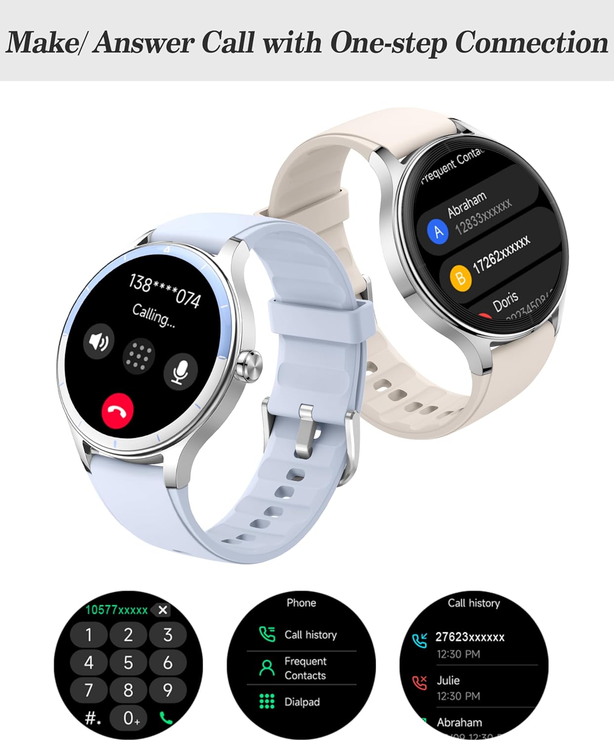 Smart Watch, 41mm Fitness Tracker, Answer/Make Calls, Digital Smartwatch with Heart Rate/Stress/Sleep Monitor, AI Voice, IP68 Waterproof Watch Calculator, Calendar, Games for Lady Women & Men