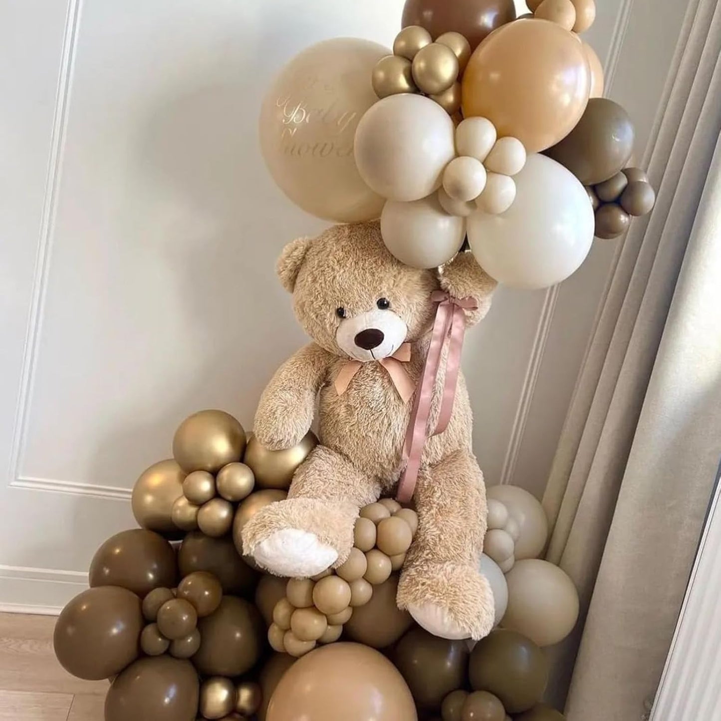 Brown Cream Neutral Balloons, 12 Inch 60PCS Retro Brown Khaki Beige Sand White Balloon, Beige Nude Apricot Balloon for Neutral Bear Bridal Baby Shower Wedding Birthday Party Decorations Supplies
