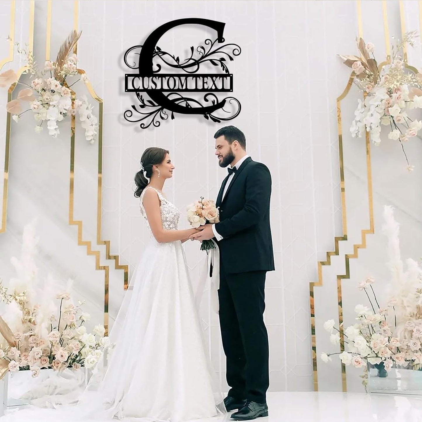 Custom Metal Name Sign, Personalized Family Last Name Signs for Home, Split Letter Monogram Wall Art Decor, Customized Metal Signs for Outdoor, Personalized Wedding Housewarming Gift