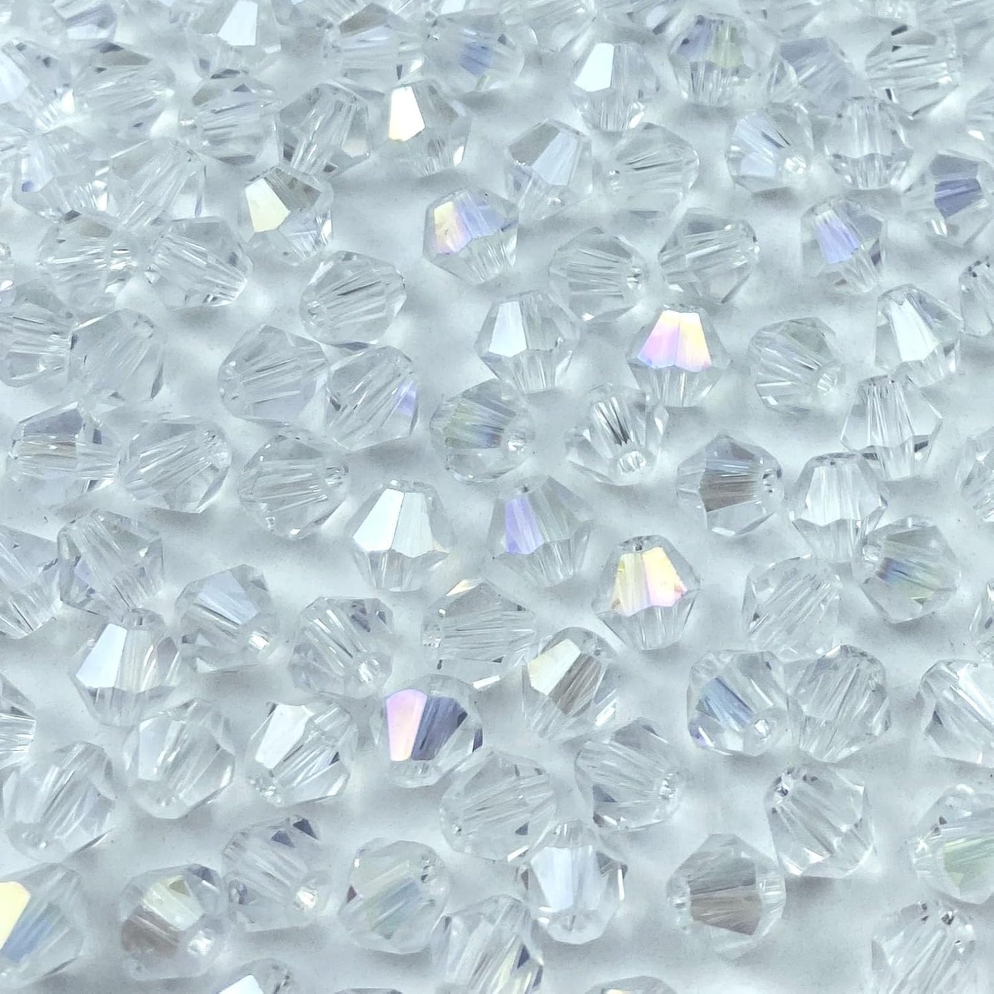 400pcs 4mm Bicone Crystal Glass Beads Loose Spacer Beads Faceted Craft Beads for Jewelry Making DIY Necklace Bracelet Earring Wind Chimes Suncatchers Ornamen(Crystal AB)