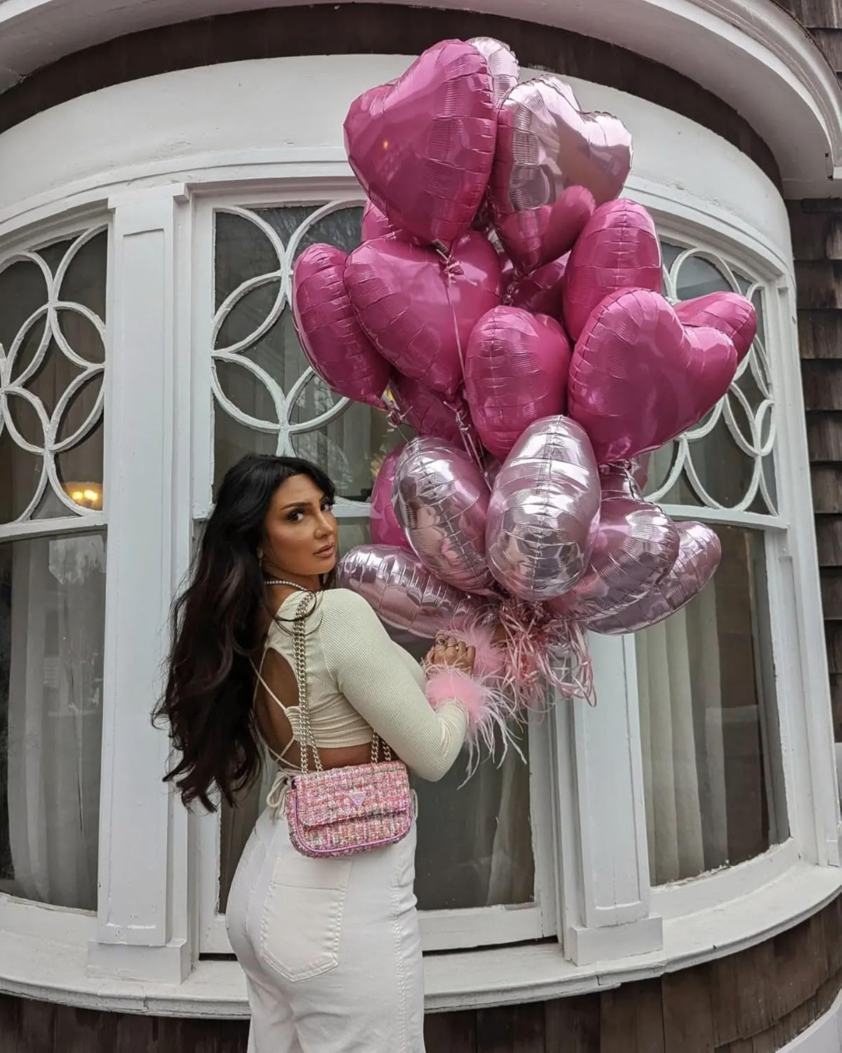 Pink Heart Shaped balloons Pack of 12,18 Inch Love Valentine Balloons Heart Romantic Balloons For Valentines Day Propose Marriage Wedding Bridal Shower Engagement Party Decorations