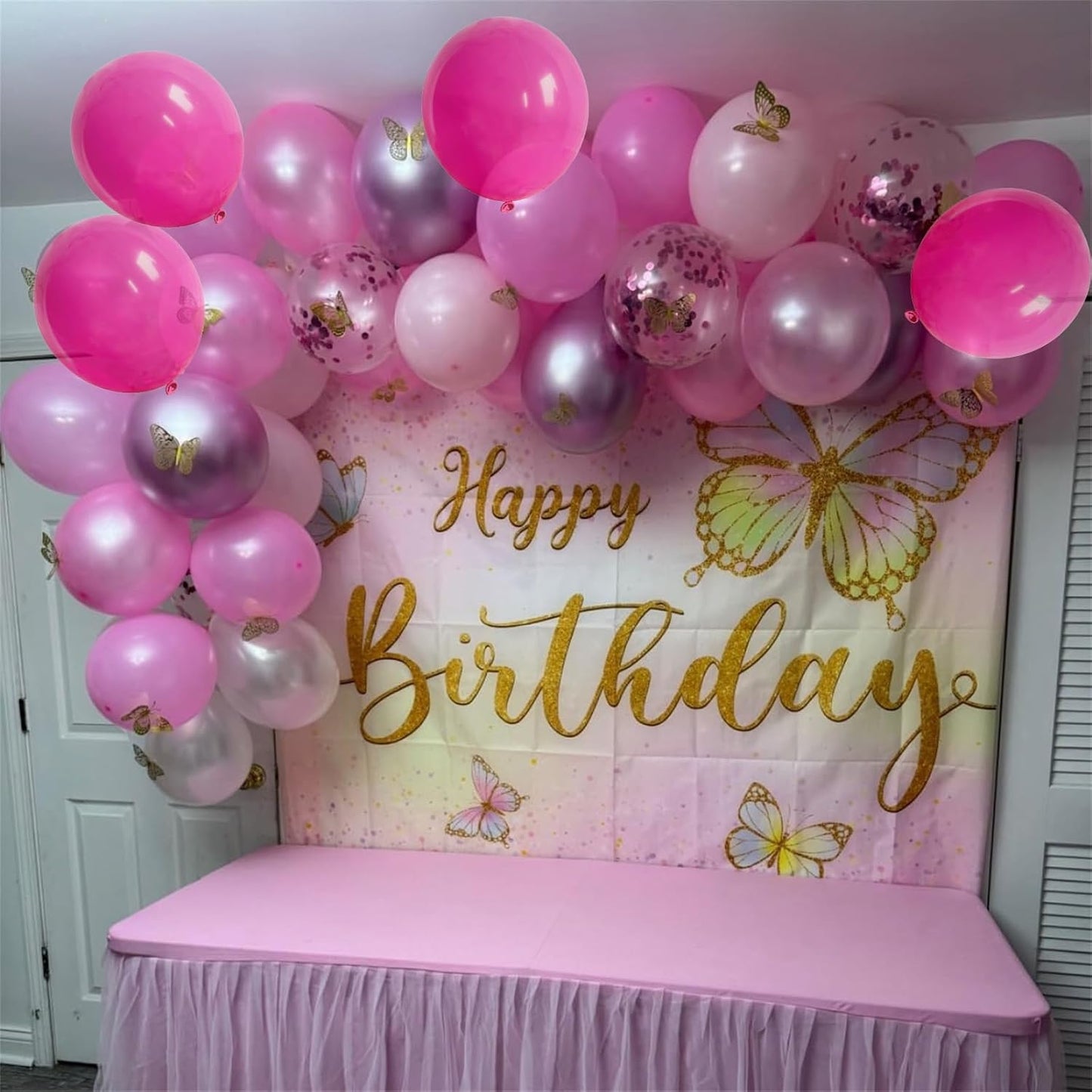 Hot Pink Balloons Set, 60Pcs 12 Inch Light Macaron Baby Pink Helium Balloon with Pastel Metallic Confetti Soft Pink Latex Balloons for Girls Birthday Princess Wedding Baby Shower Party Decorations