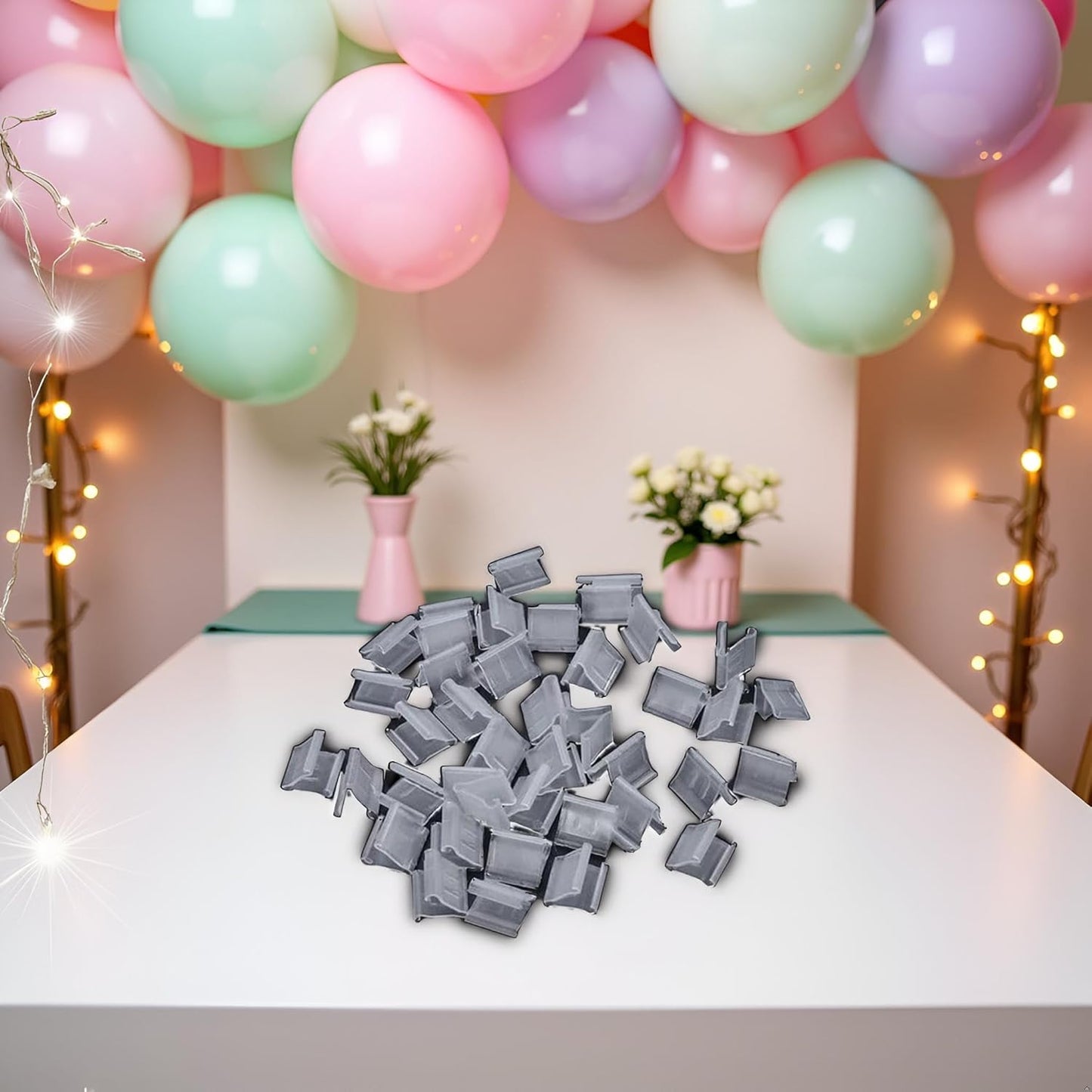 100 Pcs Transparent Balloon V-Shaped Clip Plastic V-Shaped Balloon Clip Wedding Wedding Party Halloween Creative Sealed Decorations