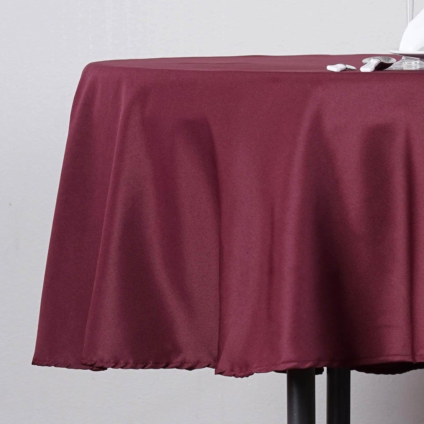 Efavormart Round Tablecloth, 90 Inch Stain & Wrinkle Resistant Washable Table Cloth, Decorative Polyester Fabric Table Cover for Banquet, Wedding, Dining- Burgundy