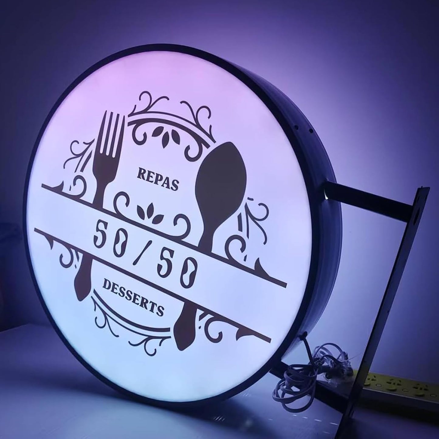 Custom business sign,Personalized Backlit LED Signs, Acrylic custom light up sign for business logo, UV/Metal Bar Salon Beauty Studio Custom LED Neon Name Wall Decor Sign (Double Side Light Box)