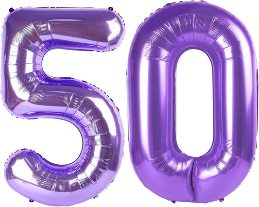 Purple 50 Number Balloon