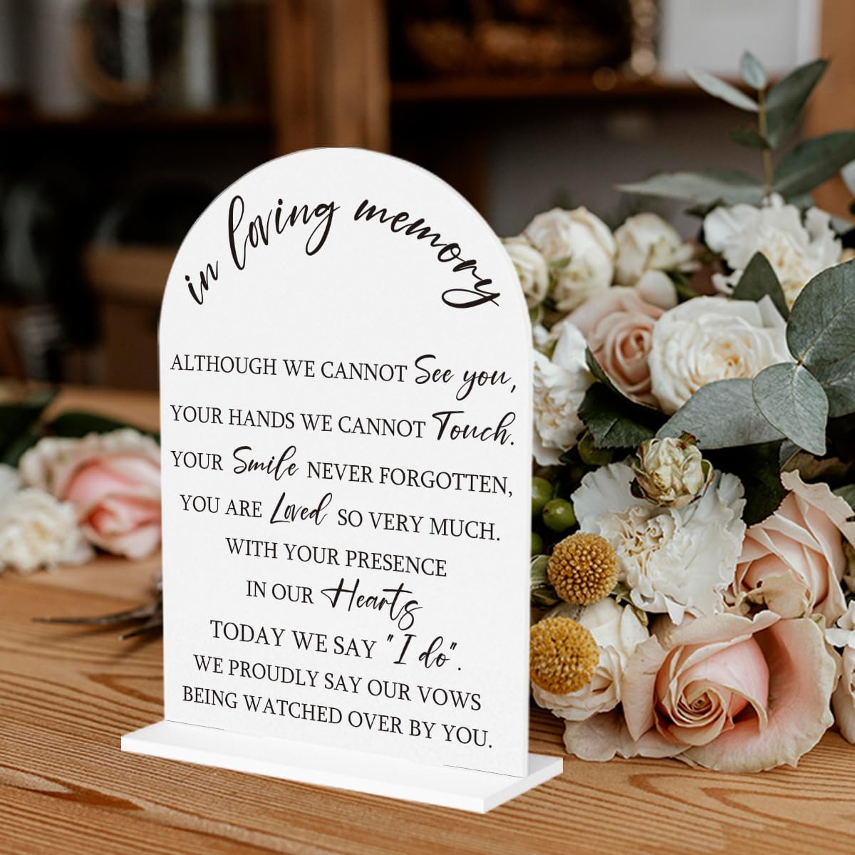 In Loving Memory Wedding Sign, Wedding Engagement Bridal Shower Baby Shower Reception Event Party Table Desk Acrylic Decor