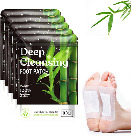 (50 Pads) Deep Cleansing Foot Pads for Better Sleep, Natural Bamboo Foot Patch | Relieve Stress, Improve Sleep and Relaxation