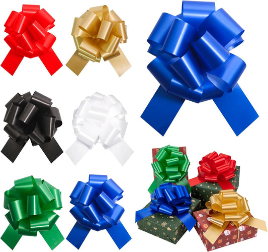 6 Pcs 6 Inch Blue Pull Bows, Perfect for Gift Wrapping, Gift Wrapping Baskets Wedding Christmas Party Decorations, Crafts – Quality Pull Bows for Gifts and Decorations