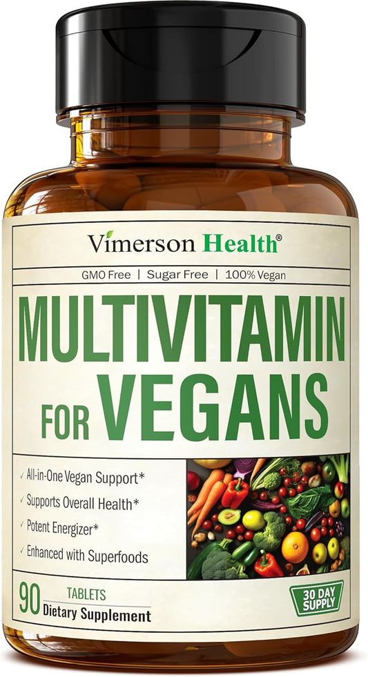 Vegan Multivitamin for Women & Men - Essential Multivitamins & Multiminerals 90 Tablets with Vitamin B12, A, D, C, Zinc, Magnesium & More for Total Body Wellness - 23 Key Nutrients & Vitamins