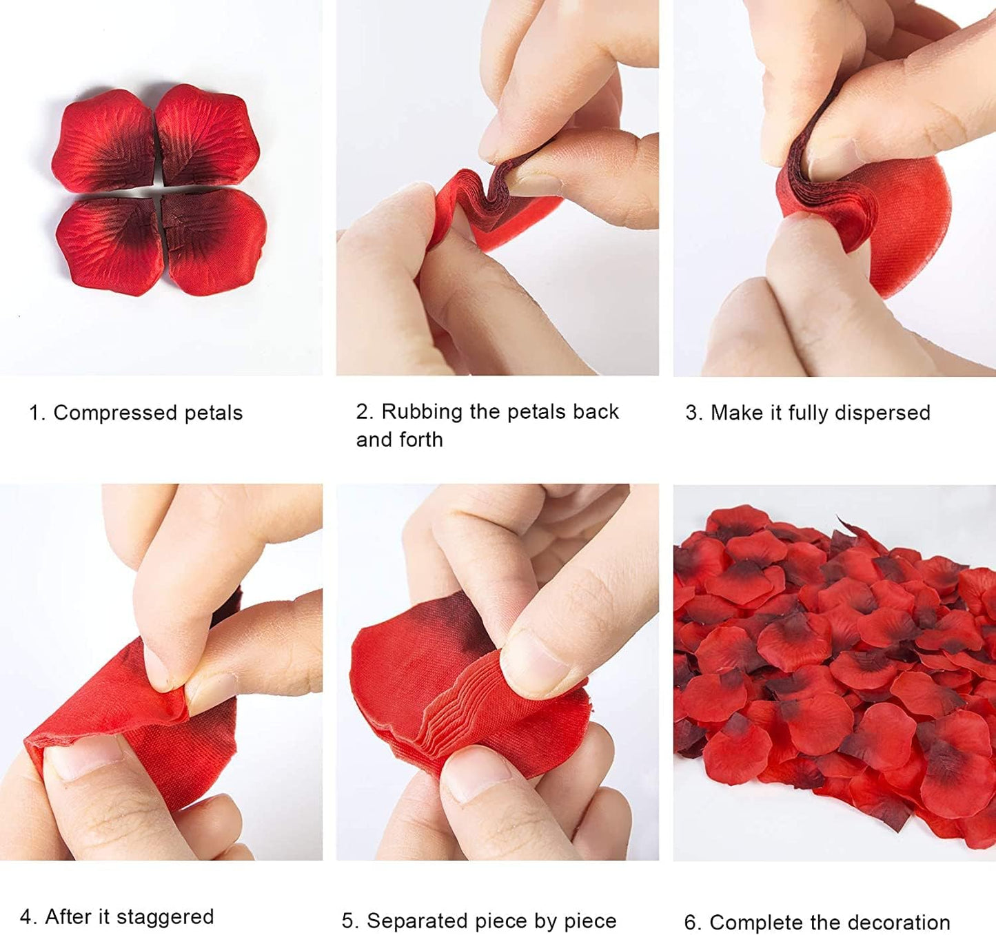 Ouddy Decor 3000 Pcs Rose Petals Artificial Flowers for Valentine's Wedding Decor Romantic Night Bridal Party Home Decorations, Red