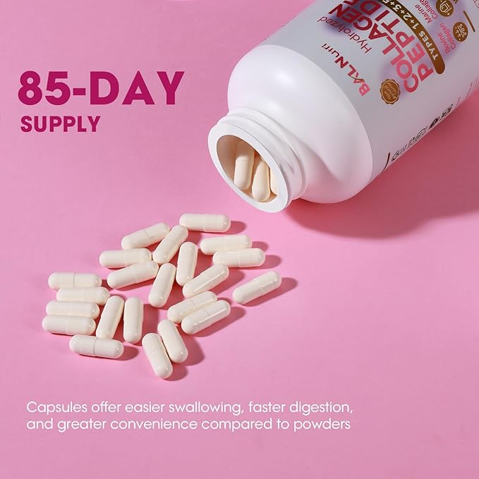 Collagen PEPTIDE+HyaluronicAcid,Multi Collagen Complex Supplements for Women or Men | Multi Collagen Capsules Peptides for Skin,Hair,Nails,Joint,Wrinkles (255 Capsules, 3 Capsules Per Day)