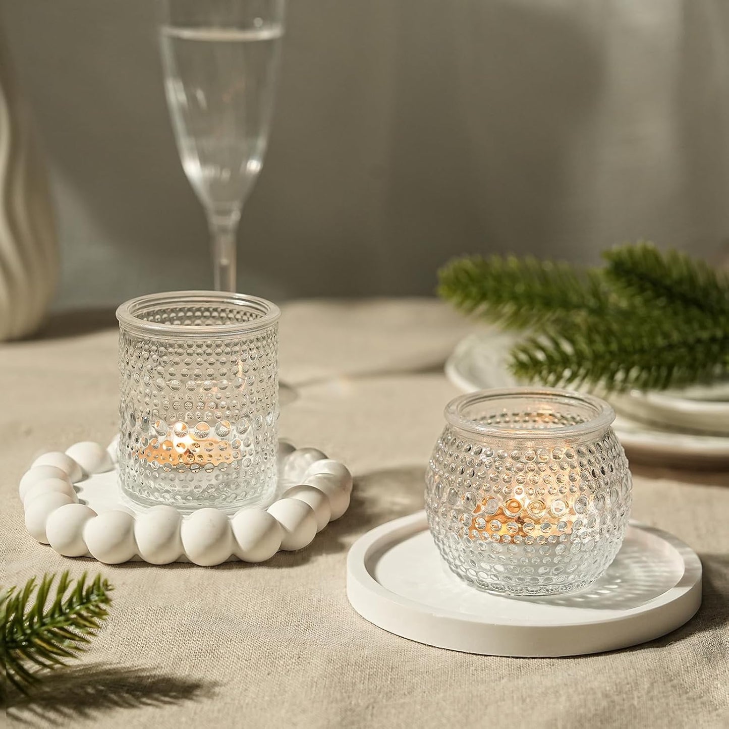 36pcs Votive Candle Holders, Clear Tea Light Candle Holder Glass for Diwali, 2x2.5inchs Candle Holders for Wedding, Table Centerpiece, Birthday and Holiday Decorations