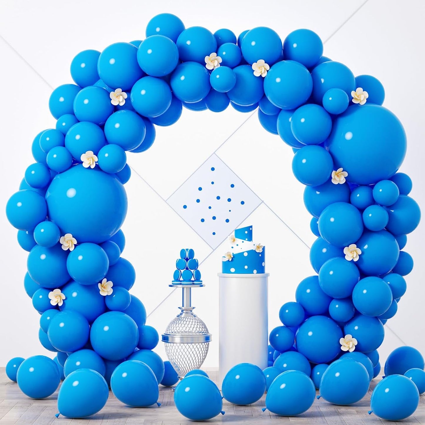 90pack Blue Balloons Different Size 18/12/10/5 Inch Pastel Green Balloon Garland Arch Kit for Baby Shower,Graduation, Wedding, Birthday, Gender Reveal, New Year Decorations