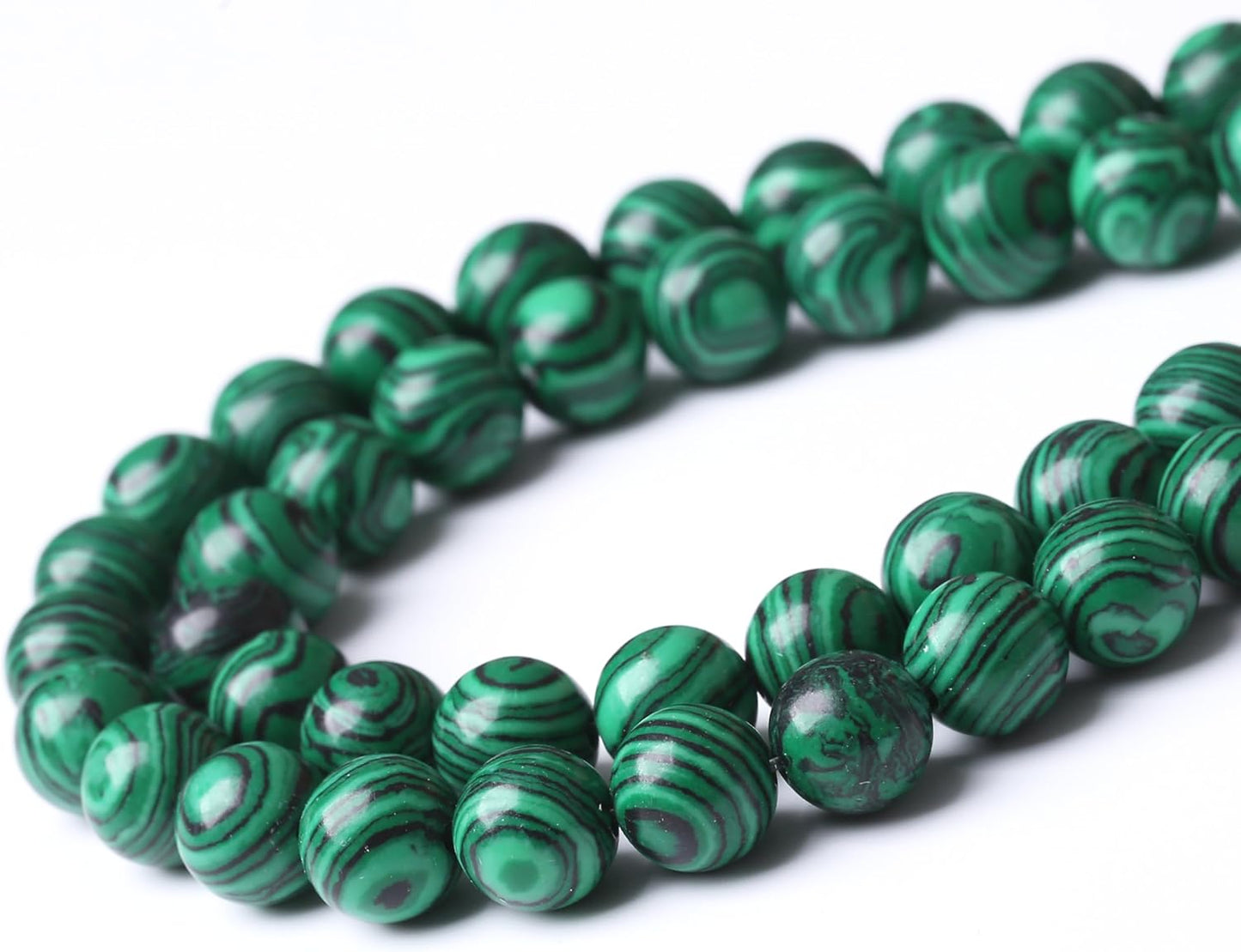 Turquoise Stone Beads Gemstone Round Crystal Energy Jade Beads Stone Beads for Jewelry Making DIY Bracelet Necklace Jewelry Making 1 Strand 15.5inch 35PCS 10MM