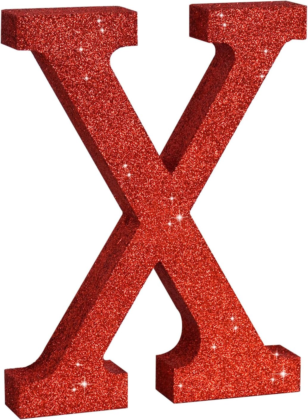 TONIFUL 8 Inch Red Glitter Letter X Table Centerpiece A-Z Red Birthday Party Decorations,Red Alphabet X for Birthday,Chrismas,Graduation,Bridal Shower,Wedding,Anniversary Party Supplies