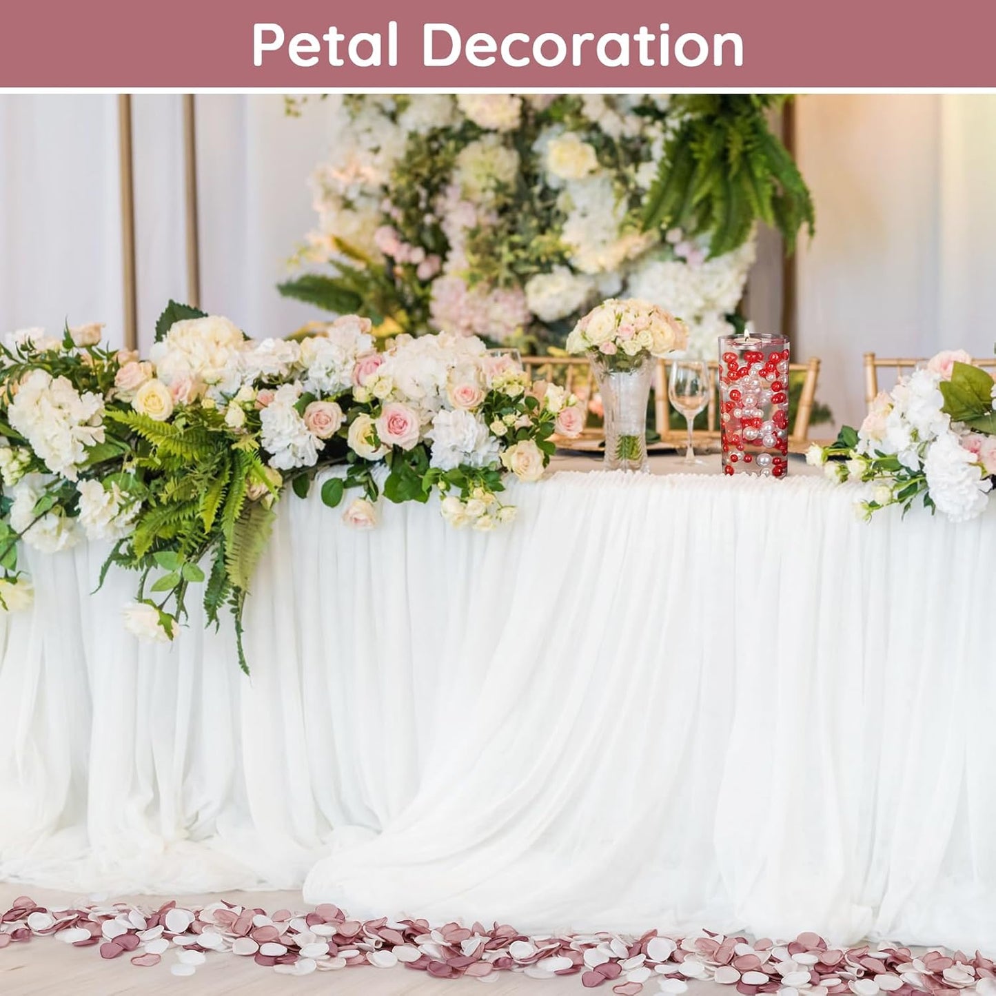 Suream 300 Pieces Silk Rose Petals, Faux Flowers Petals for Flower Girl Basket, Aisle Decorations for Wedding Ceremony, Romantic Dinner Table Centerpieces Bridal Shower Party Decor