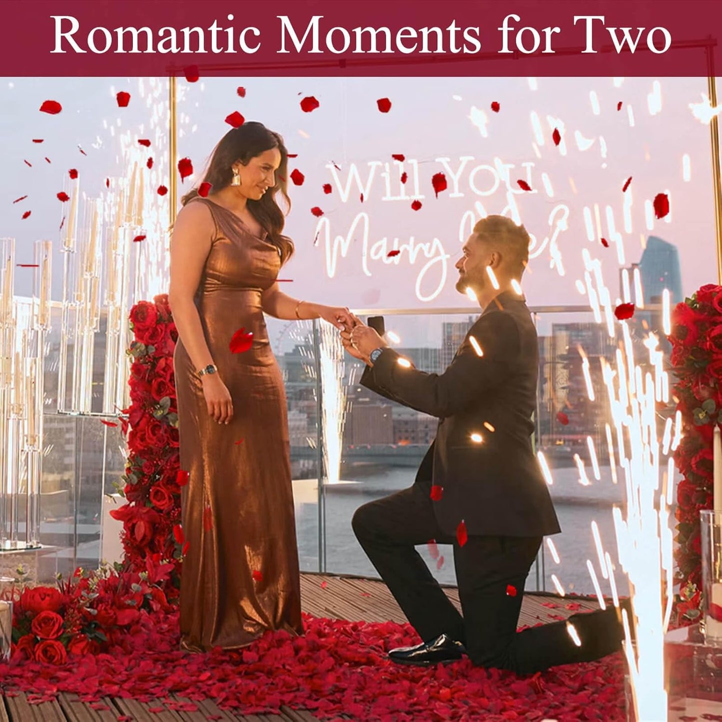 200Pcs Dried Real Red Rose Petals, Preserved Flower Petals 1.75oz for Gifts Wedding Party Decor, Dinner Table Centerpieces, Bridal Shower, Confetti