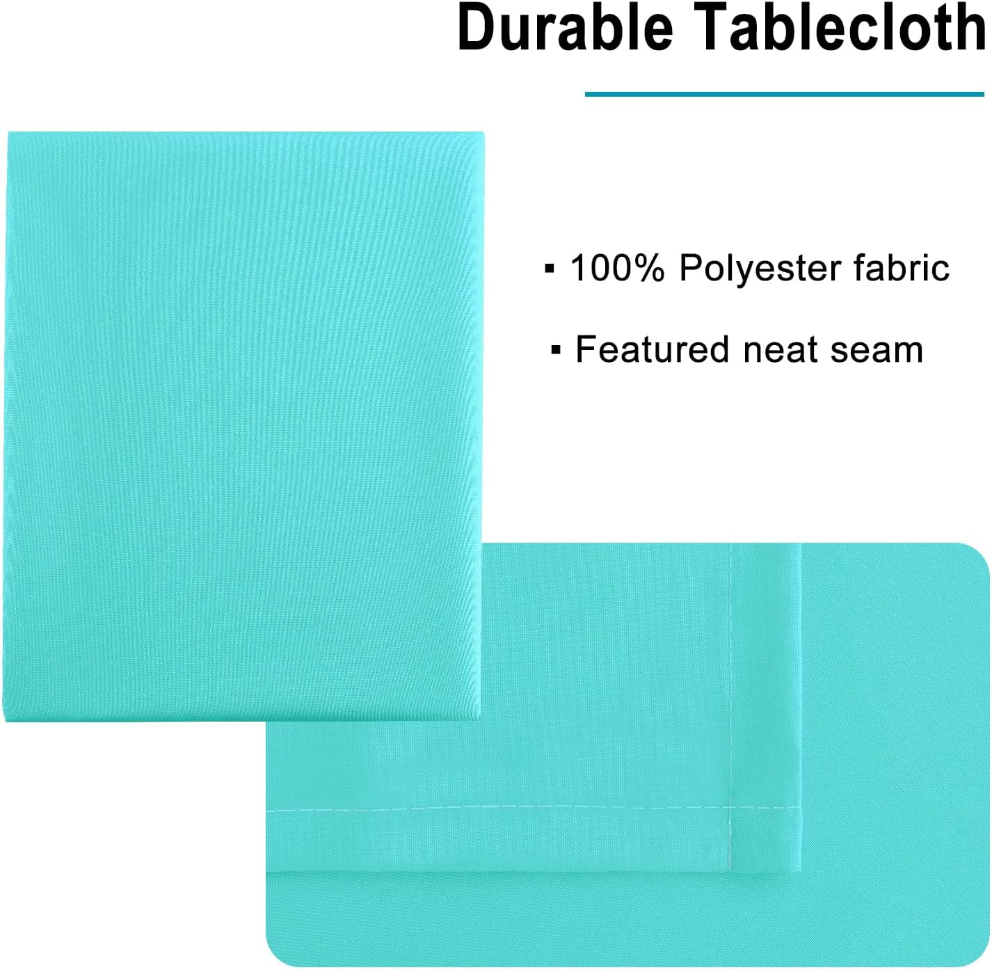 Hiasan Small Tablecloth for Square Tables - Waterproof and Spillproof Washable Fabric Table Cloth for Dining, Spring Party, Outdoor Picnic (Aqua, 40 x 40 Inch)